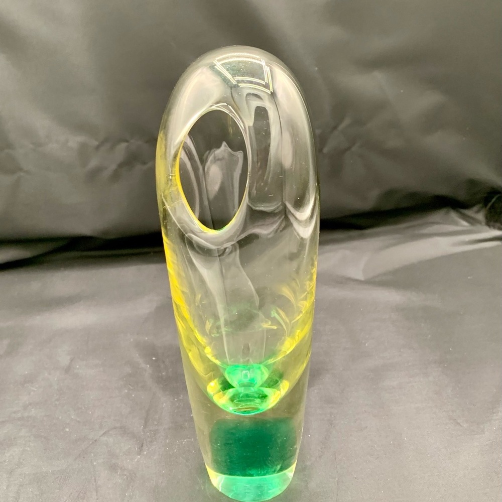 Miloslav Klinger Vintage Art Glass Mid Century Czeck Bohemia Vase 1969